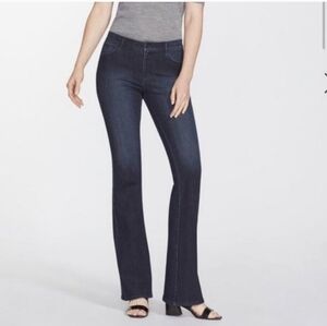 Lafayette 148 Women's Dark Blue Jeans Kick Flare Wide Cotton Denim Size 4